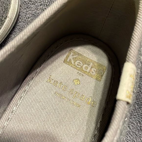 Kate Spade + Keds Women’s Champion Silver Glitter Lace-Up Sneaker Size 8.5 - Picture 6 of 11